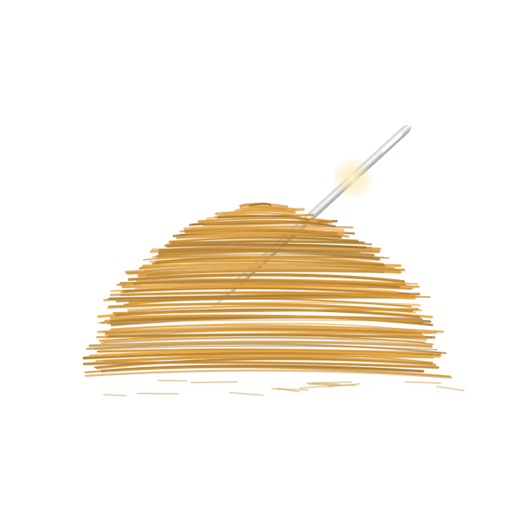 A pile of amber straws with a silver needle in it